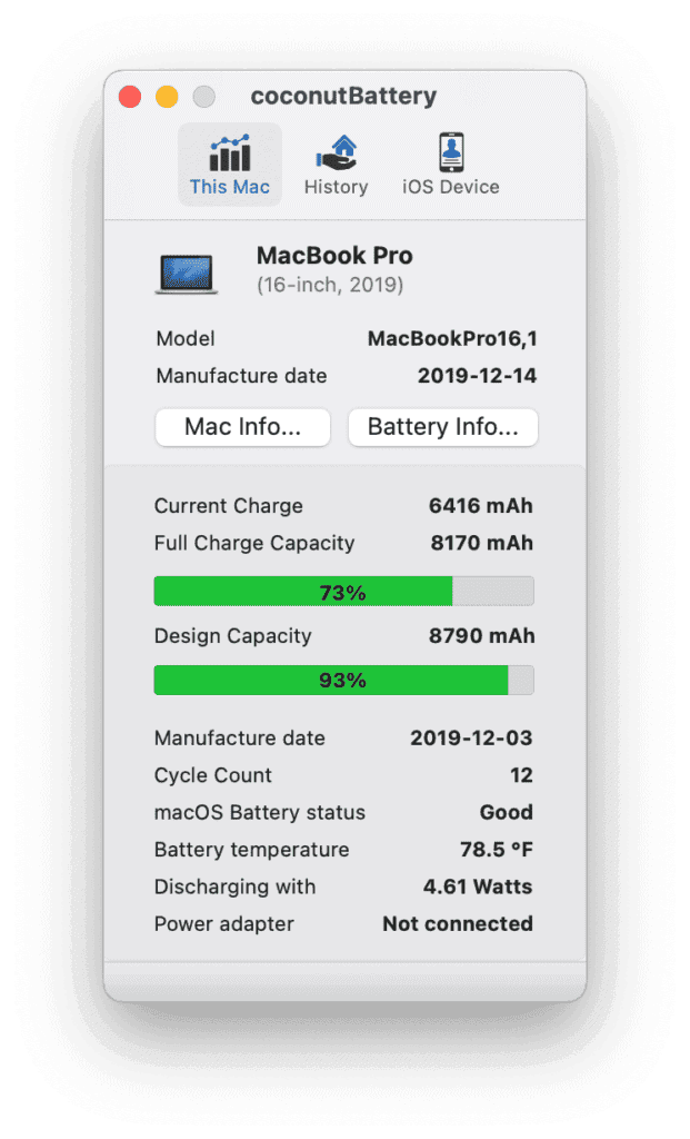 coconutbattery for Mac