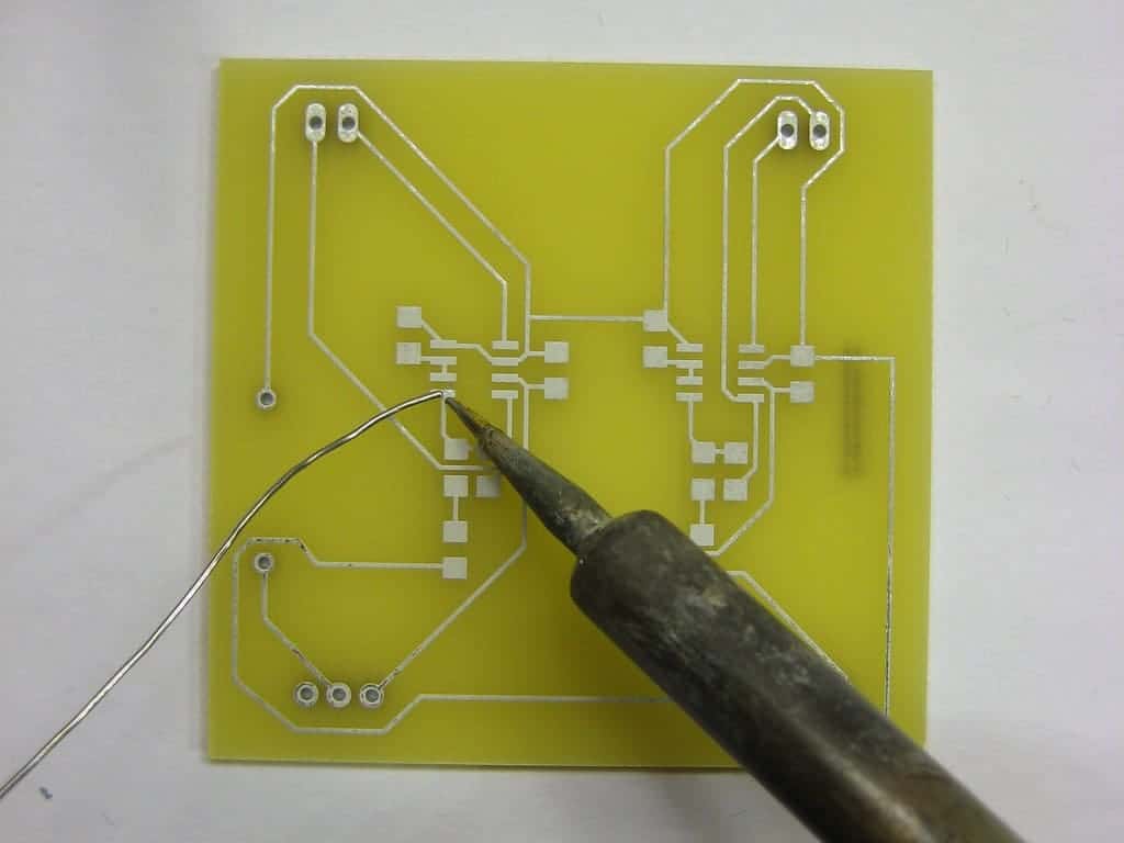 Soldering a pad