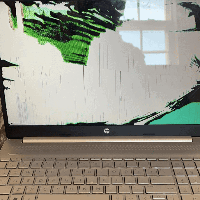 Laptop With A Cracked Screen