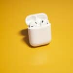 white apple airpods charging case