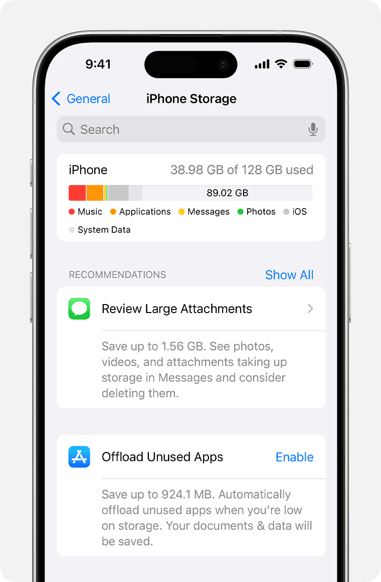 iPhone Storage