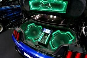 A car that has some speakers in it