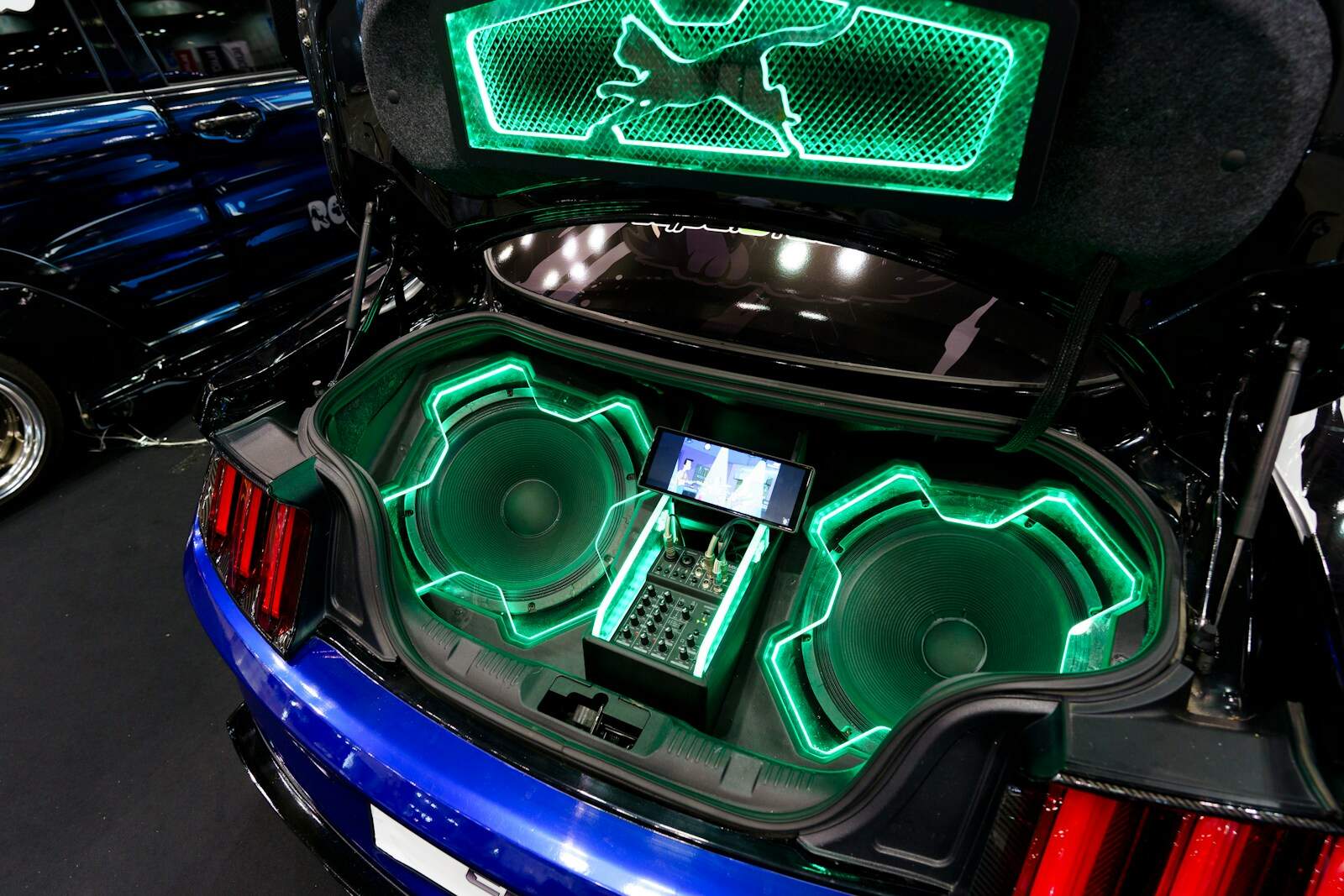 A car that has some speakers in it