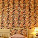 brown and beige floral wall