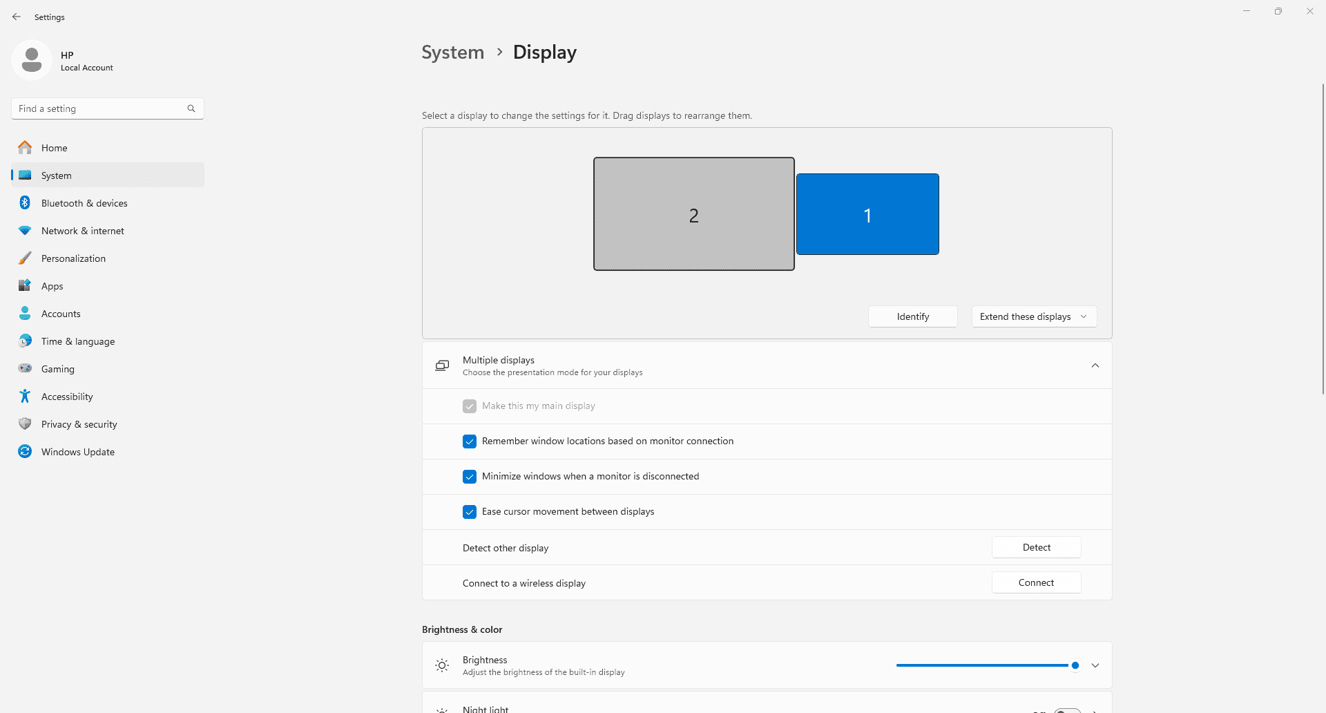 Windows Display Settings